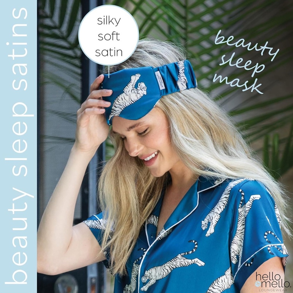 Hello Mello l Rest Easy Tiger Beauty Sleep Satins Luxe Comfort Sleeping Eye Mask